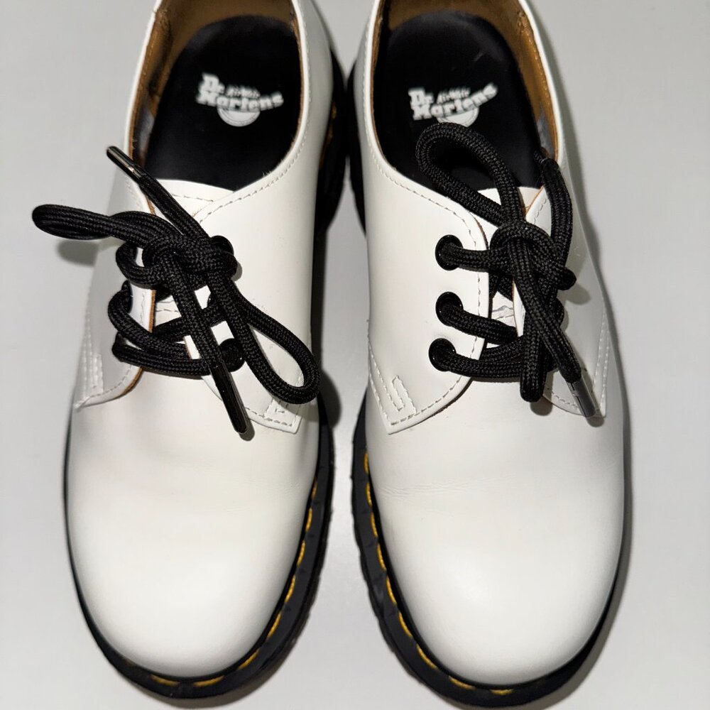 Dr. Martens 1461 Smooth Leather Platform Shoes - White - size EU 38